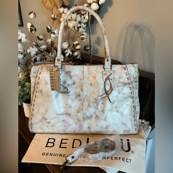 NWT Bed Stu Leather Rockaway Shoulder Crossbody Bag Tote Nectar Lux MSPR $345 - Picture 13 of 16